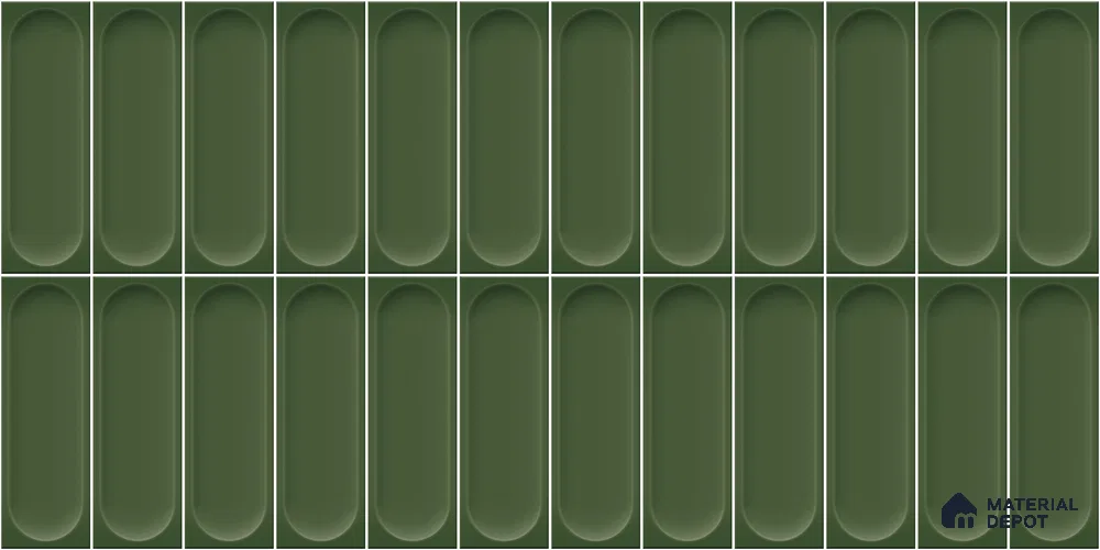 Faux Subway Wall Tile TL 11246 Verdant Capsule 2 ft x 1 ft Ceramic Glossy Finish Tile - 9 mm | Suitable For Bathroom, Dining Area, Kitchen Backsplash