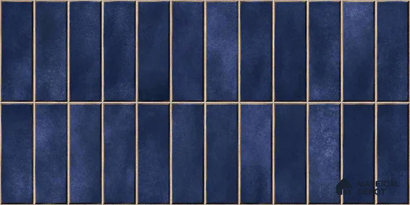 Faux Subway Wall Tile TL 11681 F Indigo Lattice 2 ft x 1 ft Ceramic Glossy Finish Tile - 9 mm | Suitable For Bathroom, Dining Area, Kitchen Backsplash