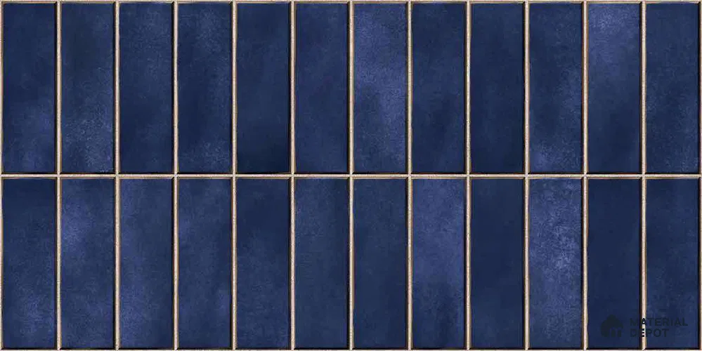 Faux Subway Wall Tile TL 11681 F Indigo Lattice 2 ft x 1 ft Ceramic Glossy Finish Tile - 9 mm | Suitable For Bathroom, Dining Area, Kitchen Backsplash