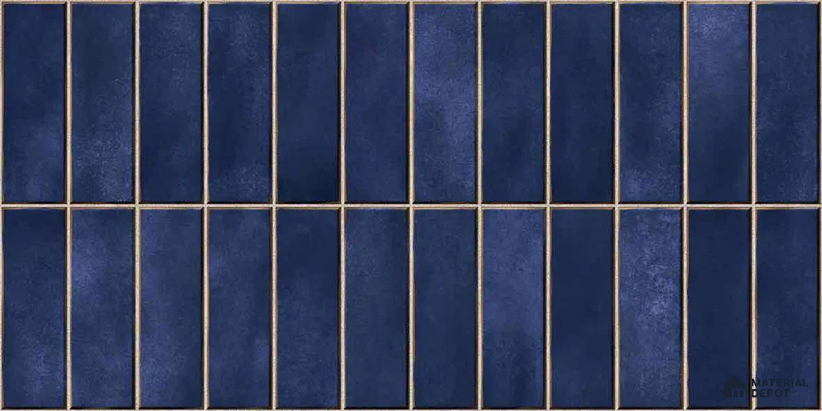 Faux Subway Wall Tile TL 11681 F Indigo Lattice 2 ft x 1 ft Ceramic Glossy Finish Tile - 9 mm | Suitable For Bathroom, Dining Area, Kitchen Backsplash