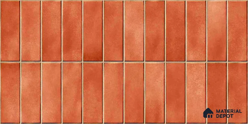 Faux Subway Wall Tile TL 11681 G Terracotta Linear 2 ft x 1 ft Ceramic Glossy Finish Tile - 9 mm | Suitable For Bathroom, Dining Area, Kitchen Backsplash