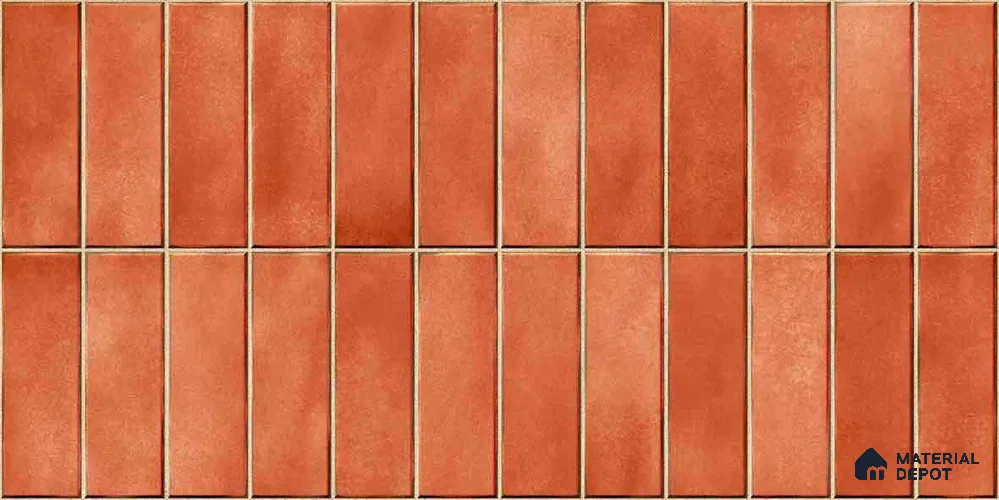 Faux Subway Wall Tile TL 11681 G Terracotta Linear 2 ft x 1 ft Ceramic Glossy Finish Tile - 9 mm | Suitable For Bathroom, Balcony & Kitchen Backsplash