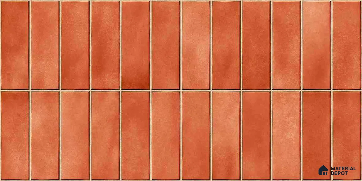 Faux Subway Wall Tile TL 11681 G Terracotta Linear 2 ft x 1 ft Ceramic Glossy Finish Tile - 9 mm | Suitable For Bathroom, Dining Area, Kitchen Backsplash