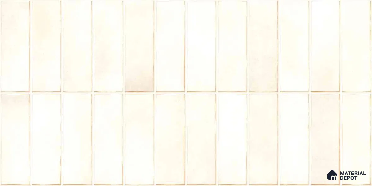 Faux Subway Wall Tile TL 11681 C Ivory Lattice 2 ft x 1 ft Ceramic Glossy Finish Tile - 9 mm | Suitable For Bathroom, Dining Area, Kitchen Backsplash
