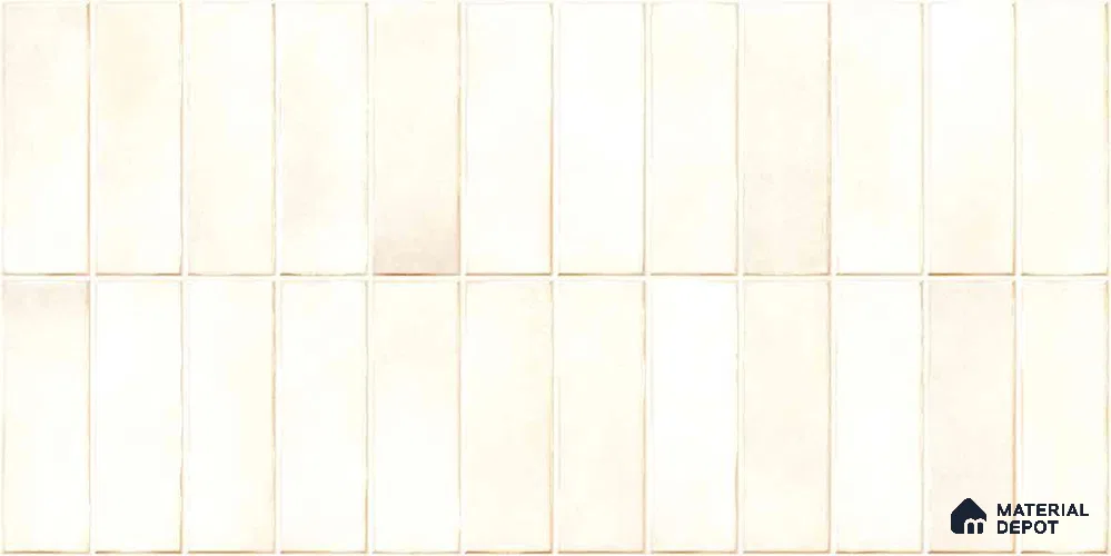 Faux Subway Wall Tile TL 11681 C Ivory Lattice 2 ft x 1 ft Ceramic Glossy Finish Tile - 9 mm | Suitable For Bathroom, Dining Area, Kitchen Backsplash
