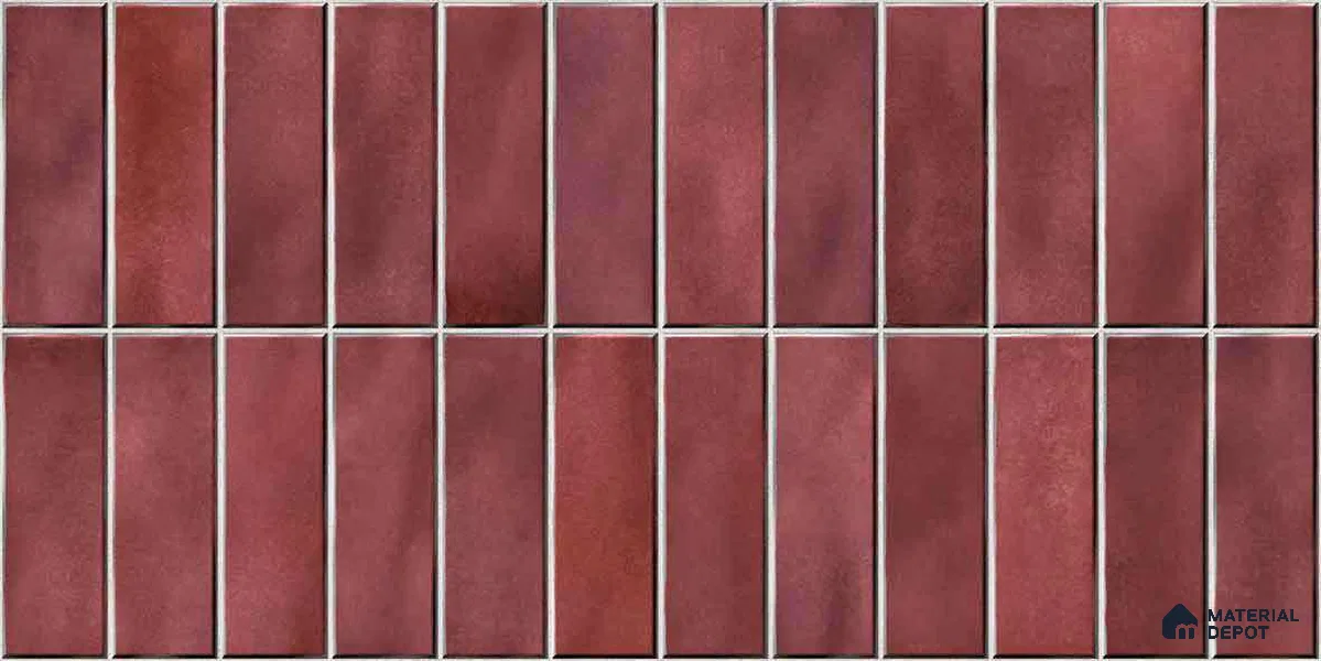 Faux Subway Wall Tile TL 11681 E Mulberry Lane 2 ft x 1 ft Ceramic Glossy Finish Tile - 9 mm | Suitable For Bathroom, Balcony & Kitchen Backsplash (Sample)