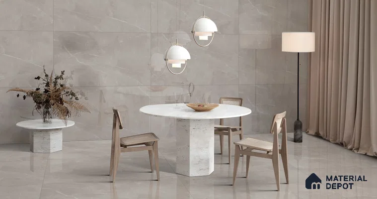 Marble Floor & Wall Tile TL 11070 Sereno Veil | 4 ft x 2 ft Glossy Finish Vitrified Tile - 9 mm | 4 Random Design | Suitable For Living Room, Bedroom, Bathroom