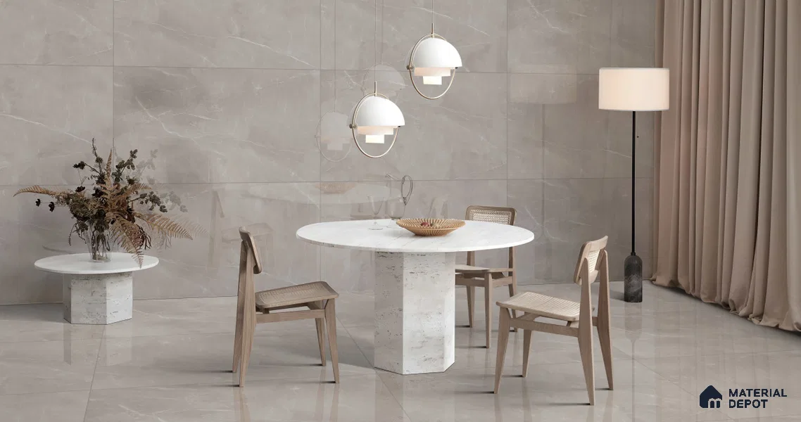 Marble Floor & Wall Tile TL 11070 Sereno Veil | 4 ft x 2 ft Glossy Finish Vitrified Tile - 9 mm | 4 Random Design | Suitable For Living Room, Bedroom, Bathroom