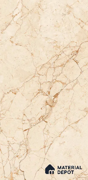Marble Floor & Wall Tile TL 11066 Sienna Vein | 4 ft x 2 ft Carving Finish Vitrified Tile - 9 mm | 3 Random Design | Suitable For Living Room, Bedroom, Bathroom