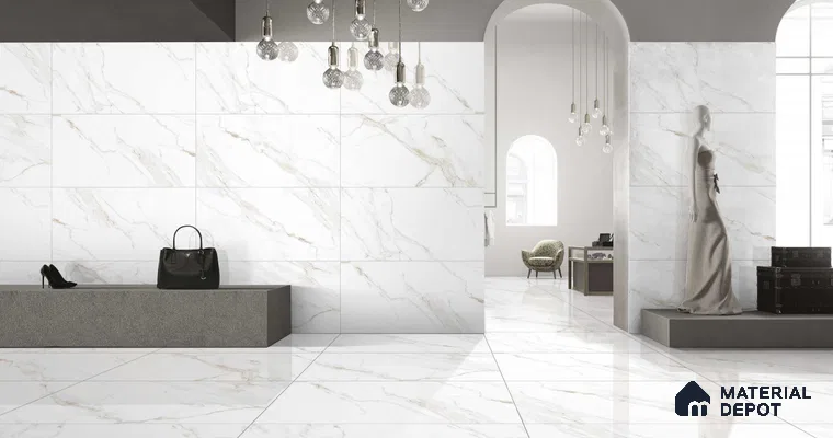 Marble Wall & Floor Tile TL 11430 Valina Vein | 4 ft x 2 ft Glossy Finish Vitrified Tile - 9 mm | Suitable For Living Room, Bedroom, Bathroom