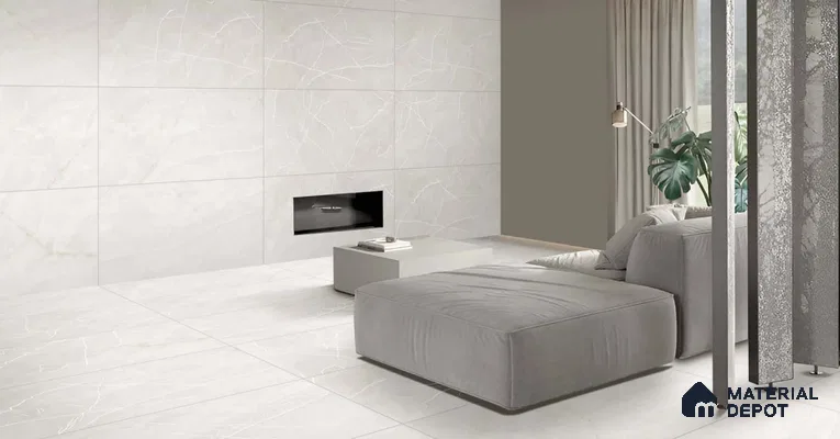 Marble Floor & Wall Tile TL 11067 Alba Veil | 4 ft x 2 ft Carving Finish Vitrified Tile - 9 mm | 6 Random Design | Suitable For Living Room, Bedroom, Bathroom