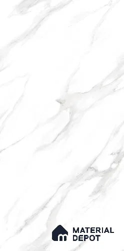 Marble Wall & Floor Tile TL 11036 White 4 ft x 2 ft Glossy Finish Vitrified Tile - 9 mm | 4 Random Designs | Suitable For Living Room, Bedroom, Dining