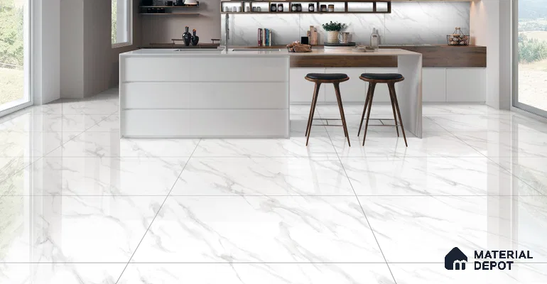 Marble Wall & Floor Tile TL 11036 Luna Stria | 4 ft x 2 ft Glossy Finish Vitrified Tile - 9 mm | 4 Random Design | Suitable For Living Room, Bedroom, Bathroom