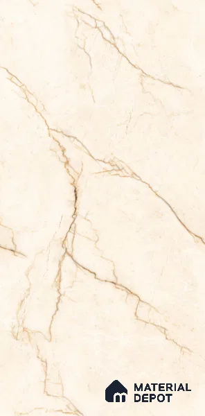 Marble Wall & Floor Tile TL 11035 Sienna Crest | 4 ft x 2 ft Glossy Finish Vitrified Tile - 9 mm | 4 Random Design | Suitable For Living Room, Bedroom, Bathroom