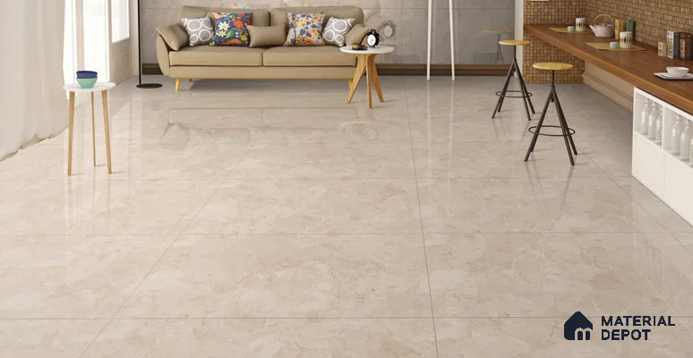 Marble Wall & Floor Tile TL 11038 Siena Tuff | 4 ft x 2 ft Glossy Finish Vitrified Tile - 9 mm | 4 Random Design | Suitable For Living Room, Bedroom, Bathroom