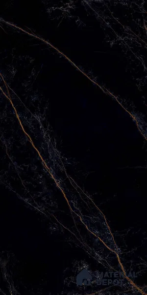Marble Wall & Floor Tile TL 11039 Noir Ember | 4 ft x 2 ft High Glossy Finish Vitrified Tile - 9 mm | 4 Random Design | Suitable For Living Room, Bedroom, Bathroom