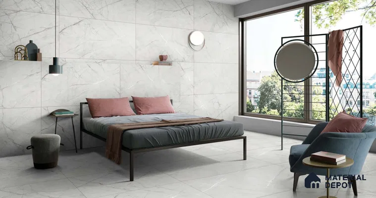 Marble Floor & Wall Tile TL 11060 Alpine Strata | 4 ft x 2 ft Carving Finish Vitrified Tile - 9 mm | 3 Random Design | Suitable For Living Room, Bedroom, Bathroom