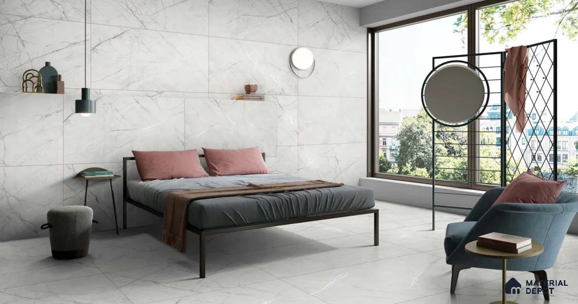 Marble Floor & Wall Tile TL 11060 Alpine Strata | 4 ft x 2 ft Carving Finish Vitrified Tile - 9 mm | 3 Random Design | Suitable For Living Room, Bedroom, Bathroom