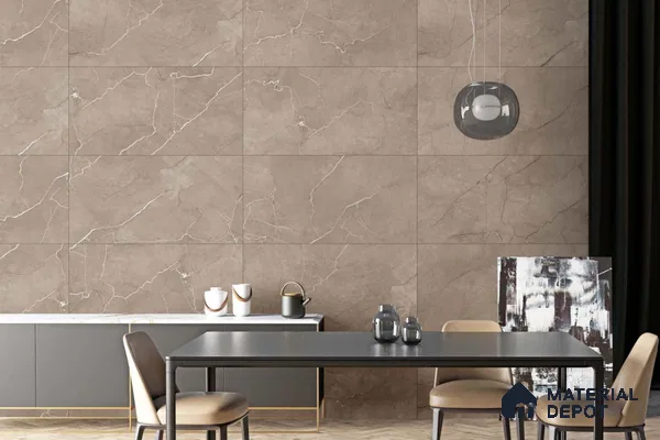 Marble Wall & Floor Tile TL 11049 Umber Rift | 4 ft x 2 ft Carving Finish Vitrified Tile - 9 mm | 6 Random Design | Suitable For Living Room, Bedroom, Bathroom