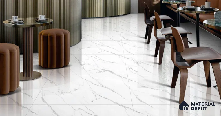 Marble Wall & Floor Tile TL 11037 Alpine Stria | 4 ft x 2 ft Glossy Finish Vitrified Tile - 9 mm | 4 Random Design | Suitable For Living Room, Bedroom, Bathroom
