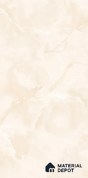 Marble Floor & Wall Tile TL 11068 Lucent Alabaster | 4 ft x 2 ft Glossy Finish Vitrified Tile - 9 mm | 6 Random Design | Suitable For Living Room, Bedroom, Bathroom