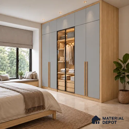 LM 19424 B Cool Grey Solid Color Matte Finish 8 ft x 4 ft Decorative Laminate - 1 mm | Suitable for Living Room, Kitchen, Office