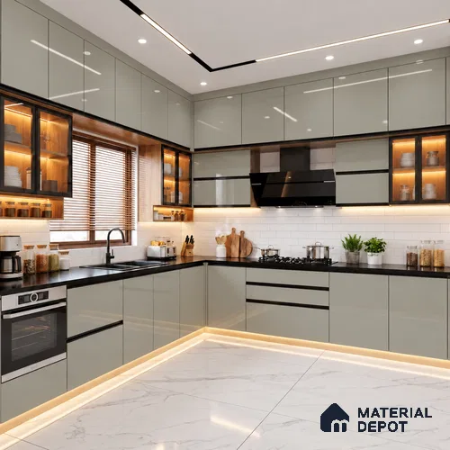 LM 19424 D Slate Solid Color Finish 8 ft x 4 ft Decorative Laminate - 1 mm | Suitable for Living Room, Kitchen, Office