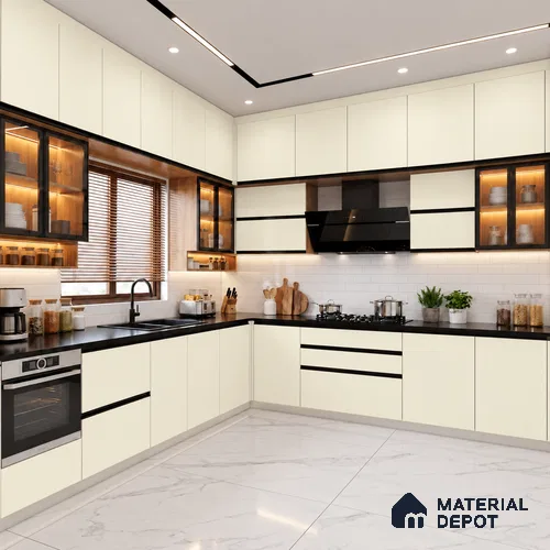 LM 19441 H Off White Solid Color Matte Finish 8 ft x 4 ft Decorative Laminate - 1 mm | Suitable for Living Room, Kitchen, Office