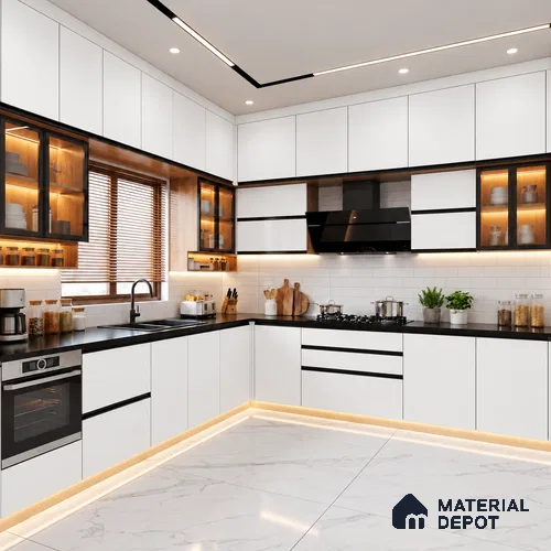 LM 19442 White Solid Color Matte Finish 8 ft x 4 ft Decorative Laminate - 1 mm | Suitable for Living Room, Kitchen, Office
