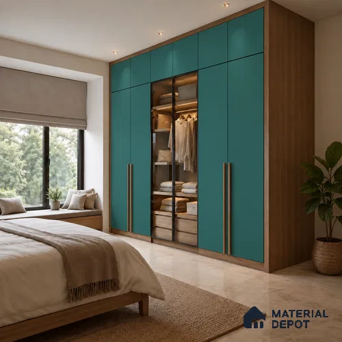 Blue Super Matte Finish Decorative Laminate 8 ft x 4 ft | LM 25758 - 1 mm | Ideal for Living Room, Bedroom, Kitchen, TV Cabinet, Wardrobe