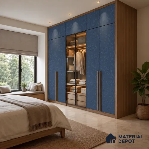 Blue Super Matte Finish Decorative Laminate 8 ft x 4 ft | LM 25786 - 1 mm | Ideal for Living Room, Bedroom, Kitchen, TV Cabinet, Wardrobe