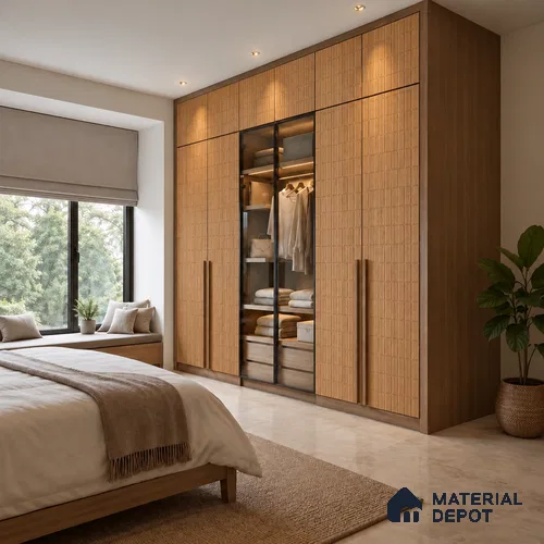 Patterned Look LM 21124 Valmere Oak Cube Texture Finish 8 ft x 4 ft Decorative Laminate - 1 mm | Suitable for Bedroom, TV Unit, Wardrobe