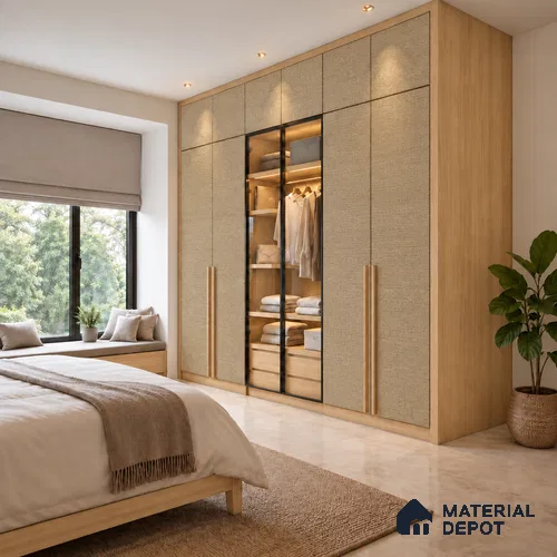 Brown Canvas Finish Decorative Laminate 8 ft x 4 ft | LM 25749 - 1 mm | Ideal for Living Room, Bedroom, Kitchen, TV Cabinet, Wardrobe