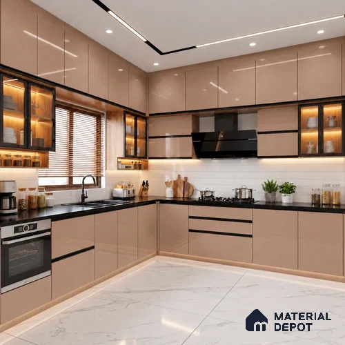 LM 19506 Russet Sheen Shine High Gloss Finish 8 ft x 4 ft Decorative Laminate - 1 mm | Suitable for TV Unit, Wardrobe, Kitchen Cabinets