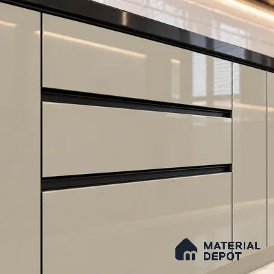 LM 21061 Taupe Beige High Gloss Finish 8 ft x 4 ft Decorative Laminate - 1 mm | Suitable for Living Room, Kitchen, Office
