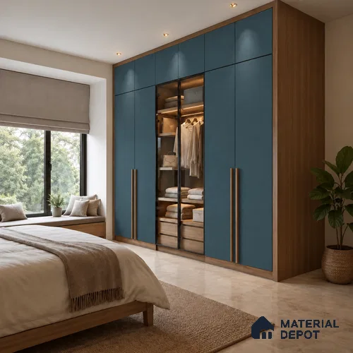 Patterned Look LM 21055 C Deep Sea Acute Texture Finish 8 ft x 4 ft Decorative Laminate - 1 mm | Suitable for Bedroom, TV Unit, Wardrobe