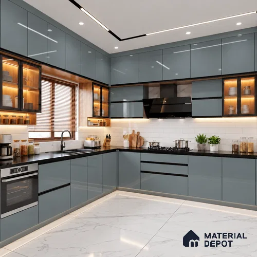 LM 21060 Skyline High Gloss Finish 8 ft x 4 ft Decorative Laminate - 1 mm | Suitable for Living Room, Kitchen, Office