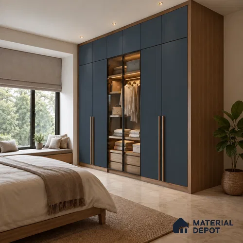 LM 21070 D Midnight Navy Sliky Matte Finish 8 ft x 4 ft Decorative Laminate - 1 mm | Suitable for Living Room, Kitchen, Office