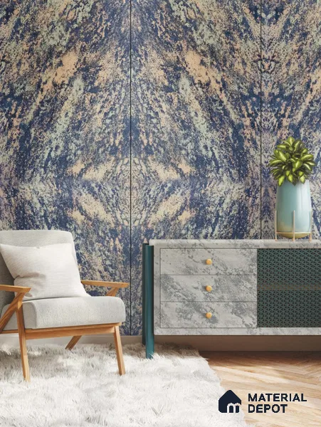 Grey Rustic Look LM 04694 8 ft x 4 ft Texture Finish Decorative Laminate - 0.92 mm | Suitable for TV Unit, Wardrobe, Kitchen Cabinets