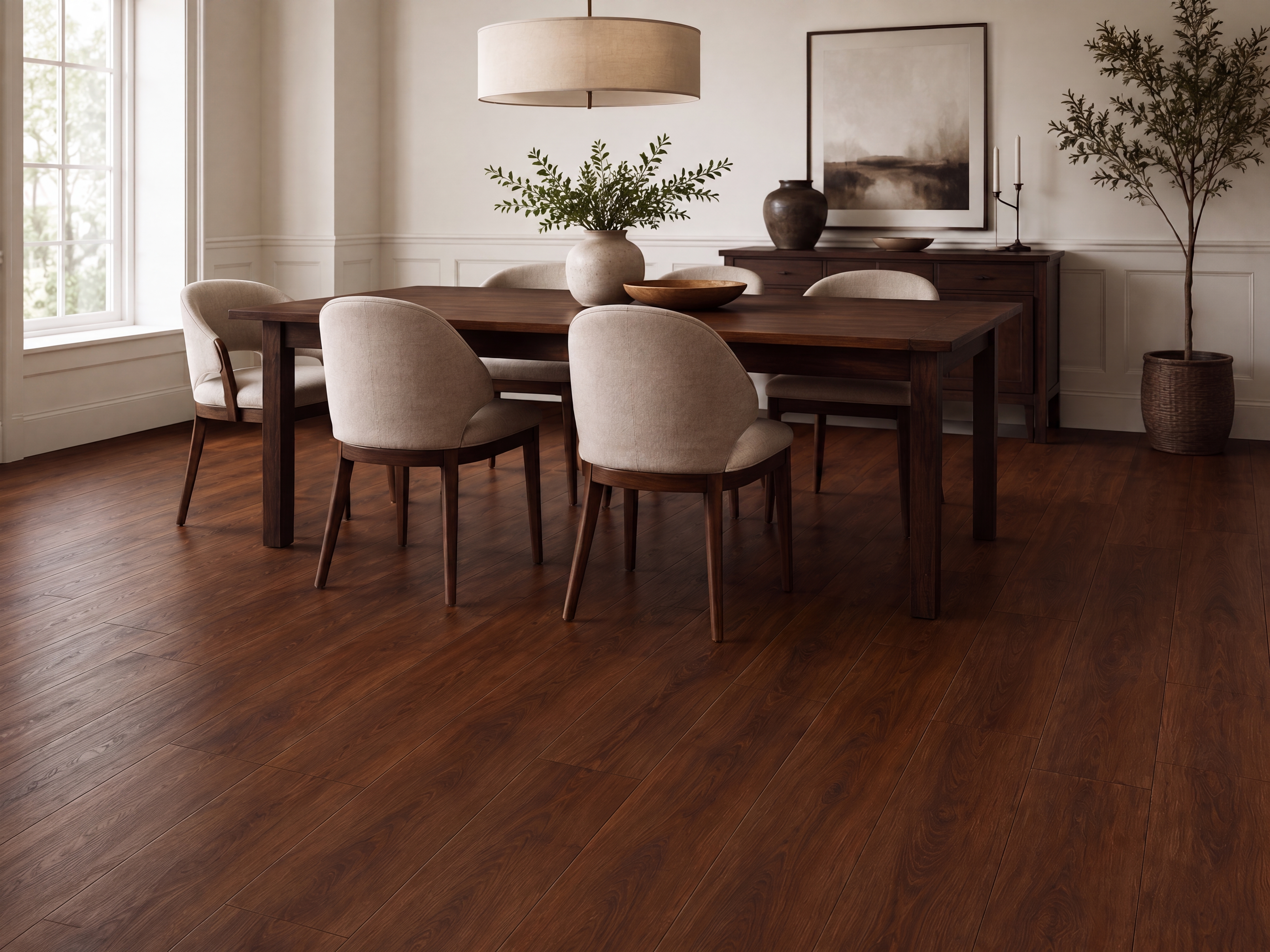HDF Laminate Wood Floor 4 ft x 8 inch - 8 mm | LF 00243 | Arc Click DIY Installation & Paper Joint Groove | 10-Year Residential Warranty | AC4 Grade | Suitable For Living Room, Bedroom & Office