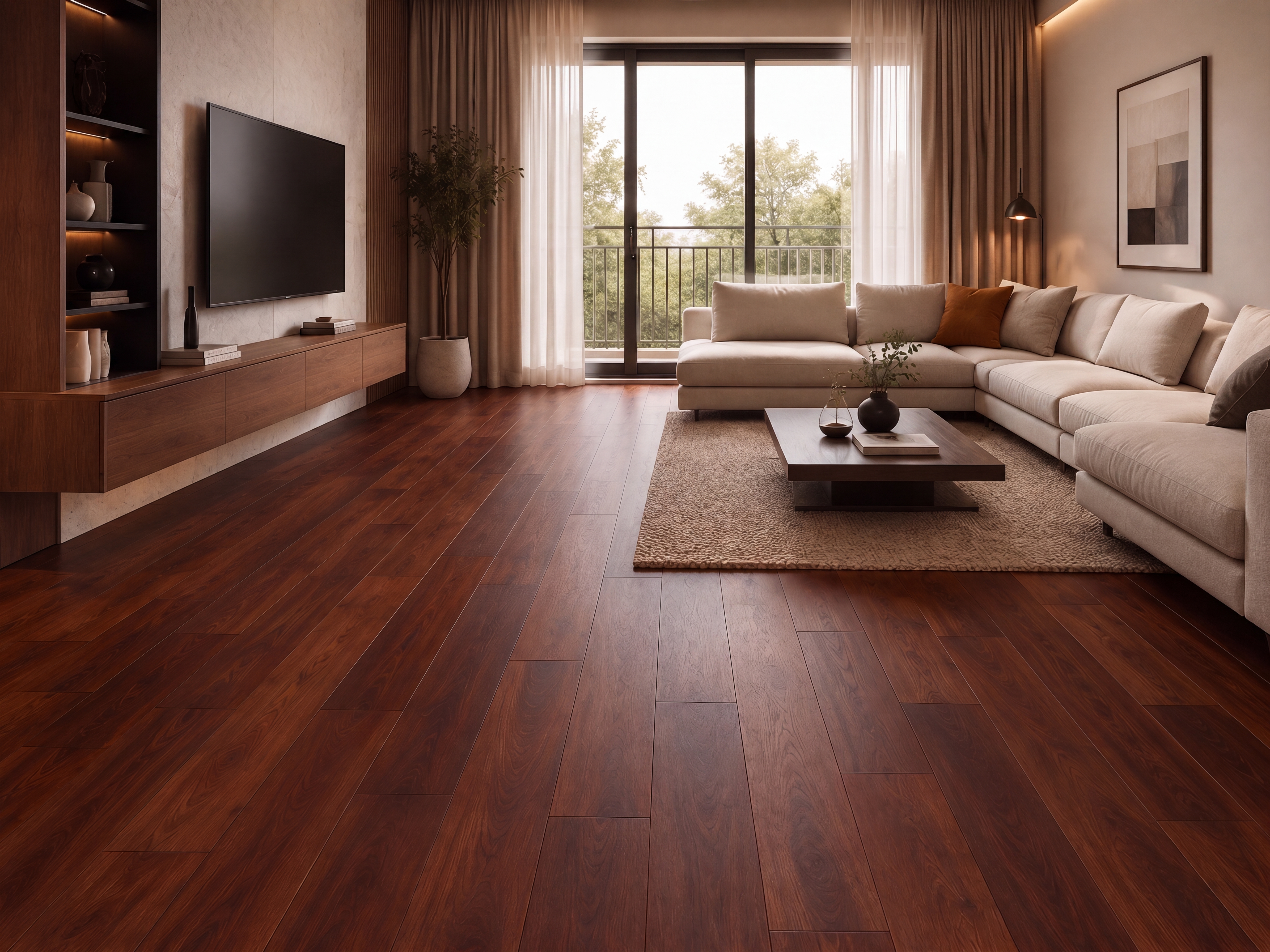 HDF Laminate Wood Floor 4 ft x 8 inch - 8 mm | LF 00255 | Arc Click DIY Installation & Paper Joint Groove | 10-Year Residential Warranty | AC4 Grade | Suitable For Living Room, Bedroom & Office