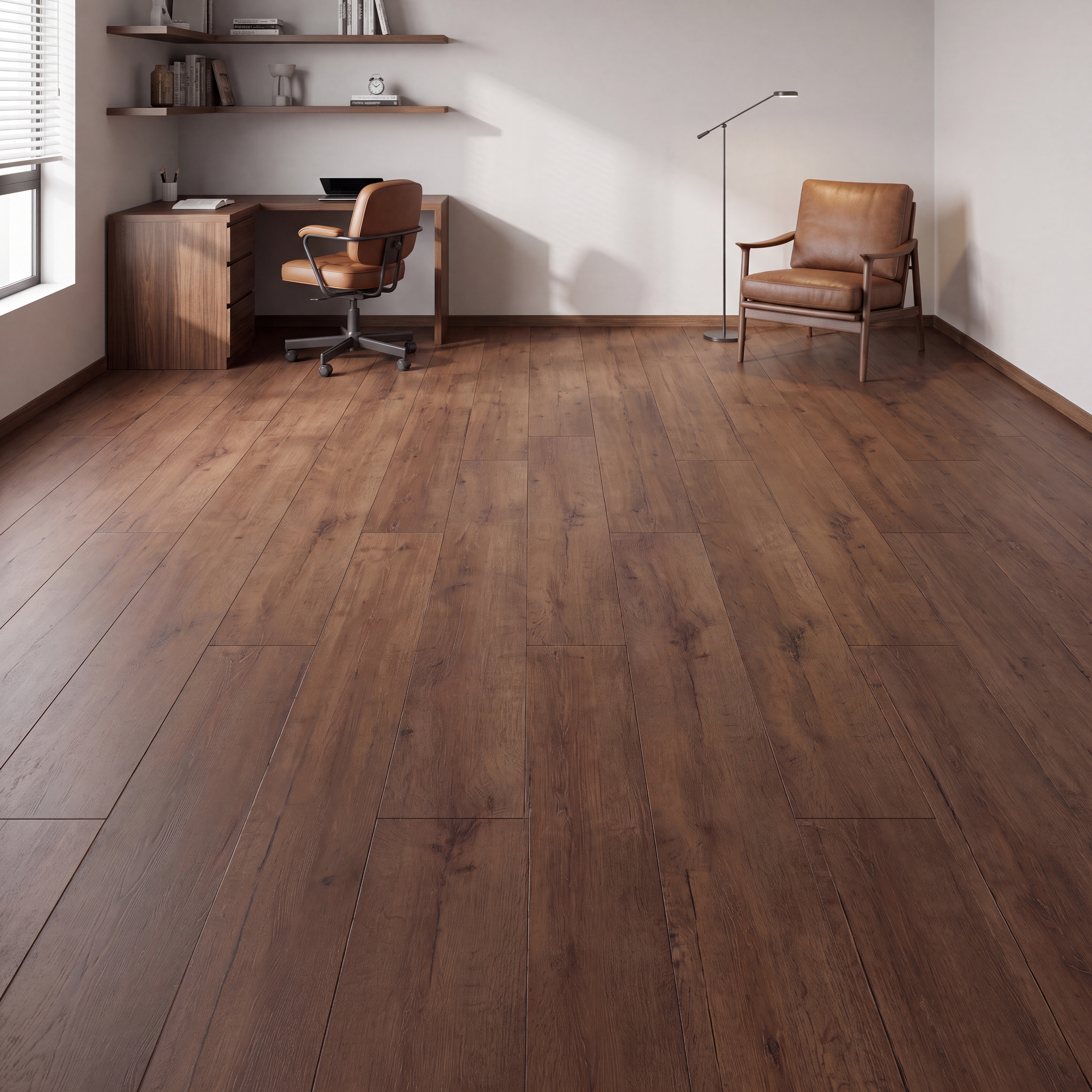HDF Laminate Wood Floor 4 ft x 8 inch - 8 mm | LF 00283 | 10-Year Residential Warranty AC4 Grade | Arc Click DIY Installation With Wax Coating | Suitable For Living Room, Bedroom & Office