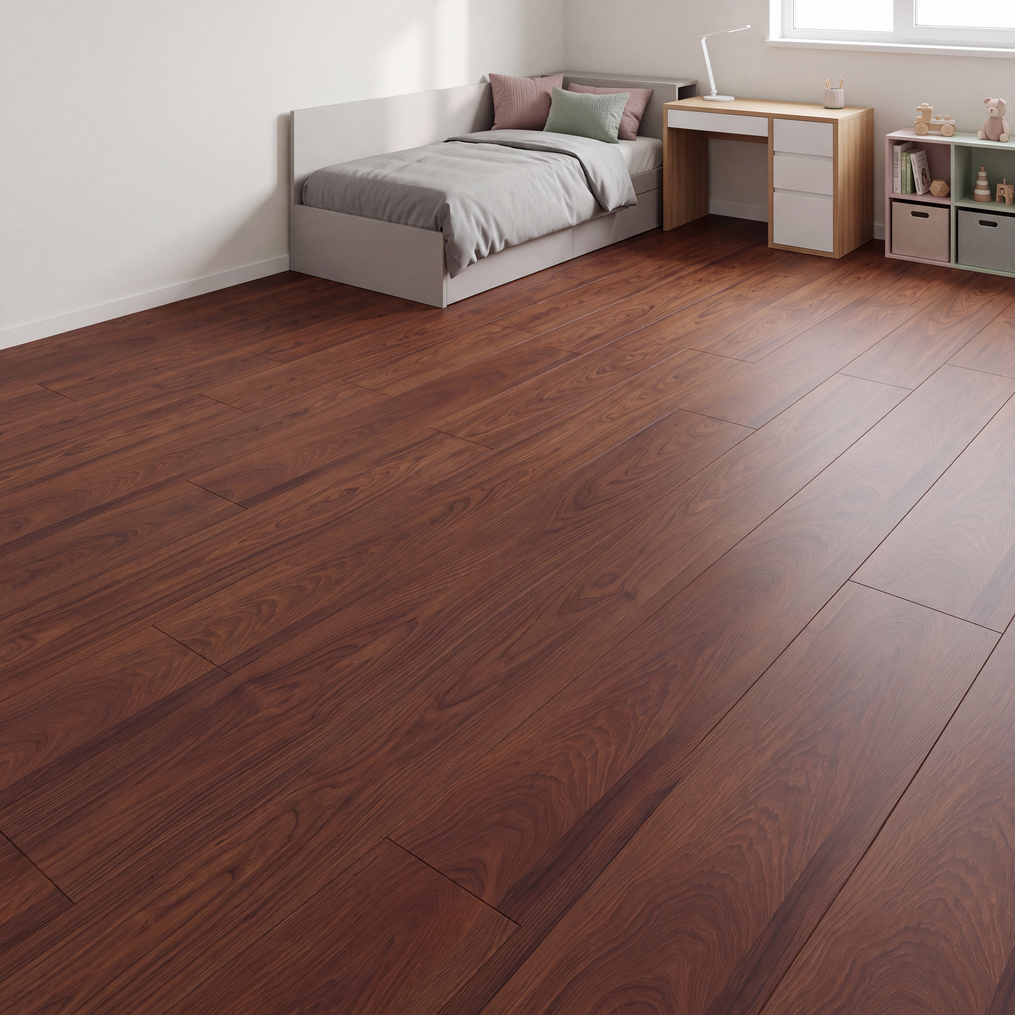 HDF Laminate Wood Floor 4 ft x 8 inch - 8 mm | LF 00290 | 10-Year Residential Warranty AC4 Grade | Arc Click DIY Installation With Wax Coating | Suitable For Living Room, Bedroom & Office