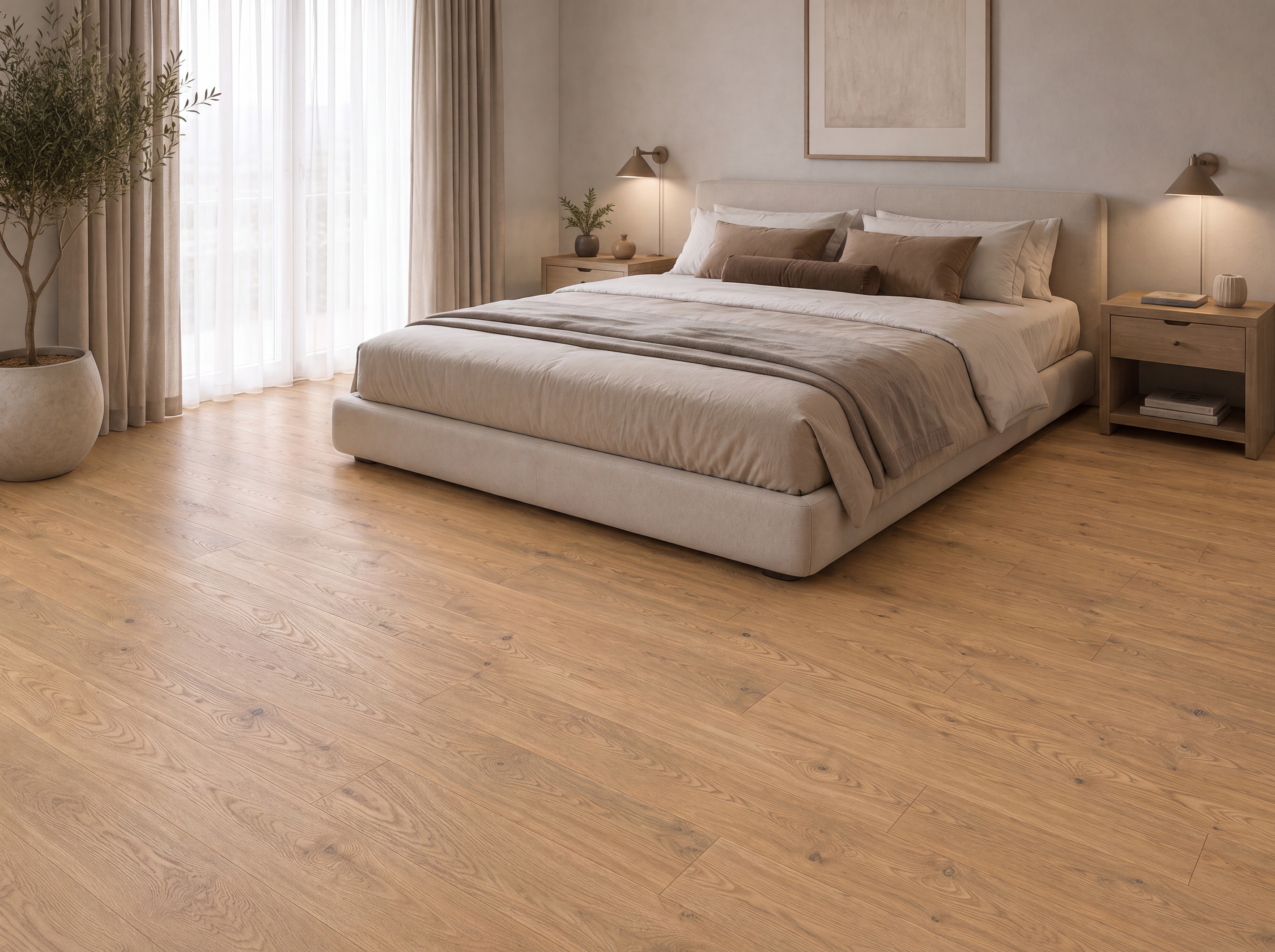 Brandon Oak Laminate Wood Floor 4.13 ft x 7.55 inch - 8 mm | LF 00353 B | Unilin Patented Locking | AC4 Grade 25-Year Residential Warranty | Suitable For Living Room, Bedroom & Office