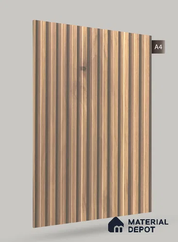 Wooden Fluted Z+ 2215 8 ft x 4 ft Matte Finish Decorative Laminate - 1.25 mm | Suitable for TV Unit,Wardrobe, Kitchen Cabinets
