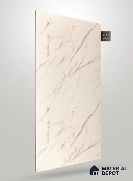 White Marble Look BG 1770 8 ft x 4 ft Texture Finish Decorative Laminate - 1.25 mm | Suitable for TV Unit, Wardrobe, Kitchen Cabinets