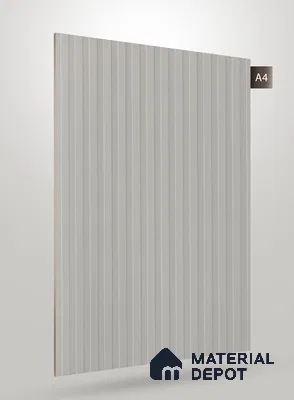 Light Cool Grey Fluted Solid Color BM 242 8 ft x 4 ft Matte Finish Decorative Laminate - 1 mm | Suitable for TV Unit,Wardrobe, Kitchen Cabinets