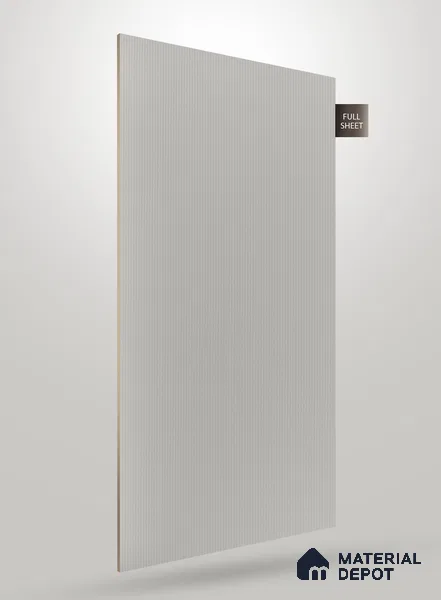 Light Cool Grey Fluted Solid Color BM 242 8 ft x 4 ft Matte Finish Decorative Laminate - 1 mm | Suitable for TV Unit,Wardrobe, Kitchen Cabinets