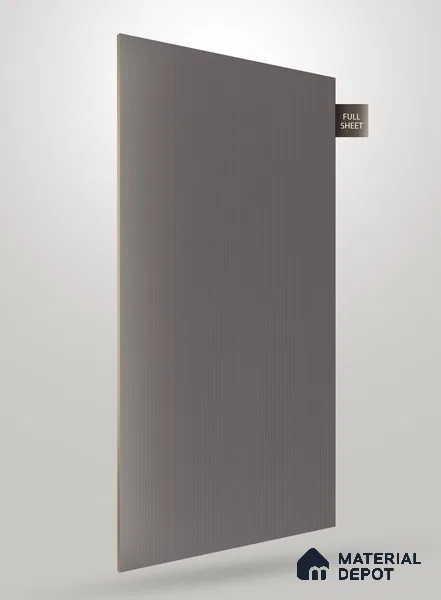 Medium Grey Fluted Solid Color BM 243 8 ft x 4 ft Matte Finish Decorative Laminate - 1 mm | Suitable for TV Unit,Wardrobe, Kitchen Cabinets