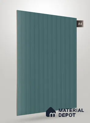 Slate Blue Fluted Solid Color BM 245 8 ft x 4 ft Matte Finish Decorative Laminate - 1 mm | Suitable for TV Unit,Wardrobe, Kitchen Cabinets